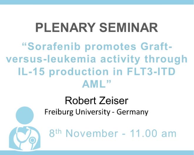 Plenary Seminar: “Sorafenib promotes Graft-versus-leukemia activity through IL-15 production in FLT3-ITD AML”