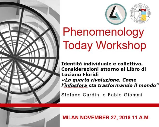 Workshop Phenomenology Today: riprendono il 27 novembre gli appuntamenti