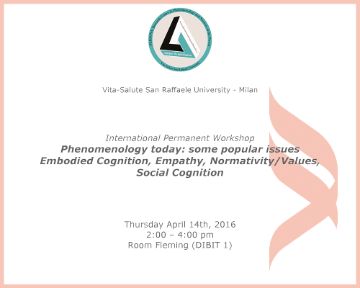 Fenomenologia e Filosofia della Persona – April 14th