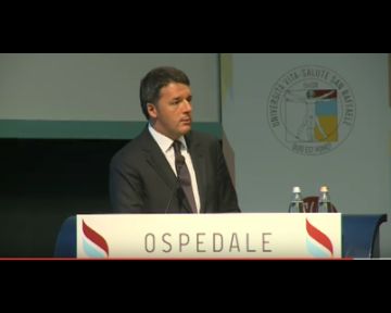 Matteo Renzi in visita al San Raffaele