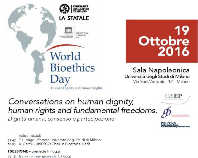 World Bioethics Day: Conversations on human dignity, human rights and fundamental freedoms