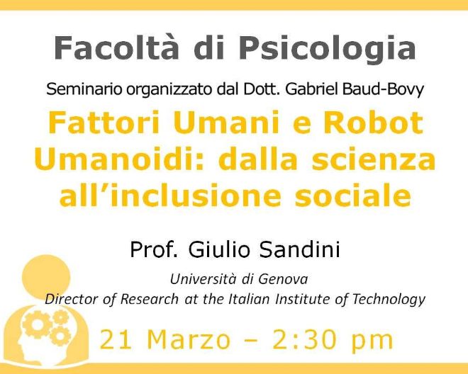 Fattori Umani e Robot Umanoidi: dalla scienza all’inclusione sociale