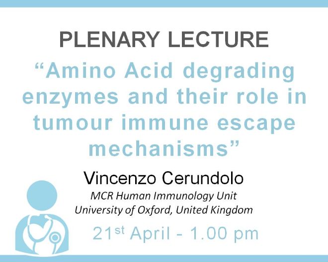 Plenary Lecture: “Amino Acid degrading enzymes and their role in tumour immune escape mechanisms”