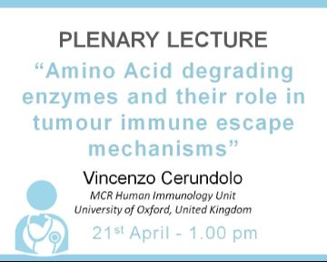 Plenary Lecture: “Amino Acid degrading enzymes and their role in tumour immune escape mechanisms”