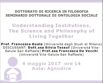 Understanding Institutions. The Science and Philosophy of Living Together