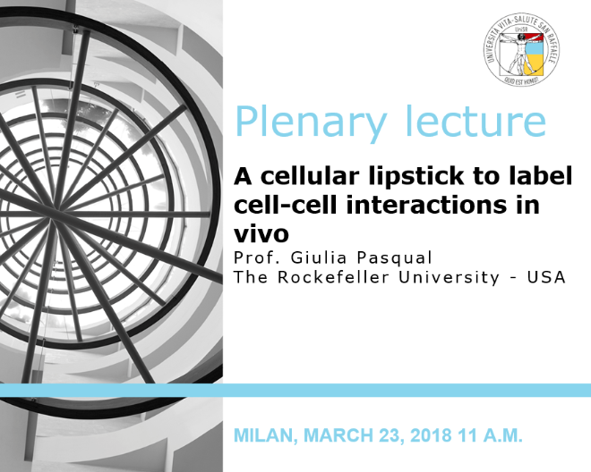Plenary Lecture: “A cellular lipstick to label cell-cell interactions in vivo”