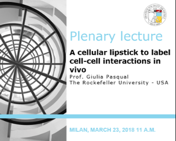 Plenary Lecture: “A cellular lipstick to label cell-cell interactions in vivo”