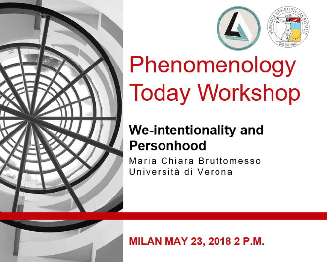 Workshop Phenomenology Today – We-intentionality and Personhood