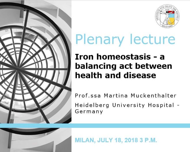 Plenary Lecture: “Iron homeostasis – a balancing act between health and disease”