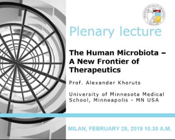 Plenary Lecture: “The Human Microbiota – A New Frontier of Therapeutics”