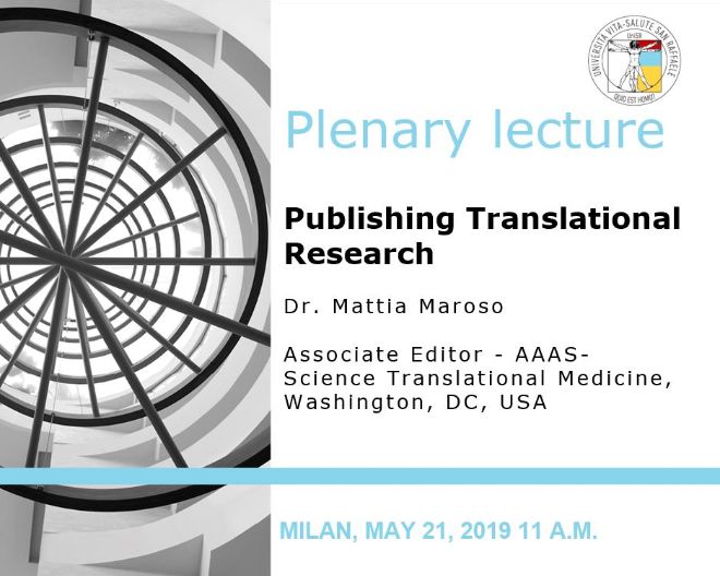 Plenary Lecture: “Publishing Translational Research” 
