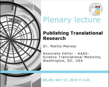 Plenary Lecture: “Publishing Translational Research”