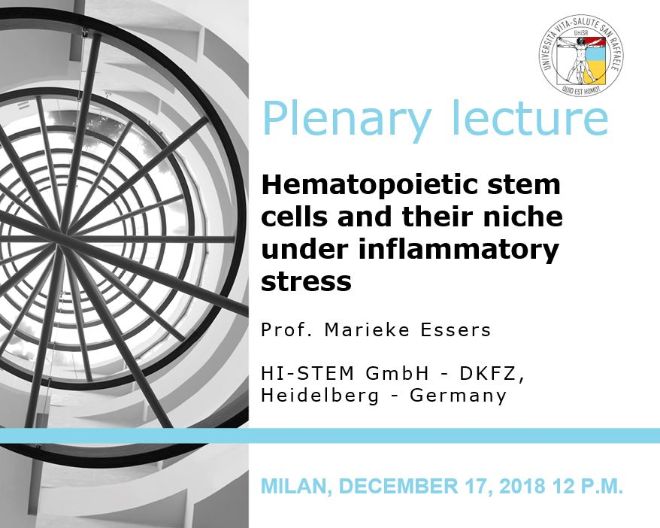 Plenary Lecture: “Hematopoietic stem cells and their niche under inflammatory stress”