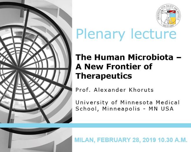 Plenary Lecture: “The Human Microbiota – A New Frontier of Therapeutics”